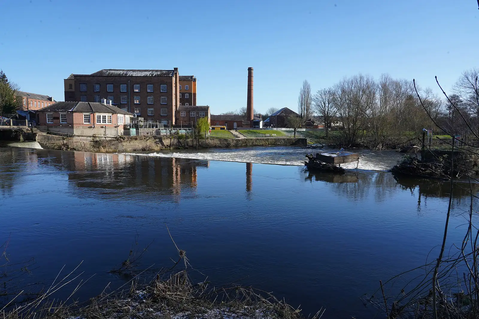 Darley Abbey Mills beside the River Derwent in Derby